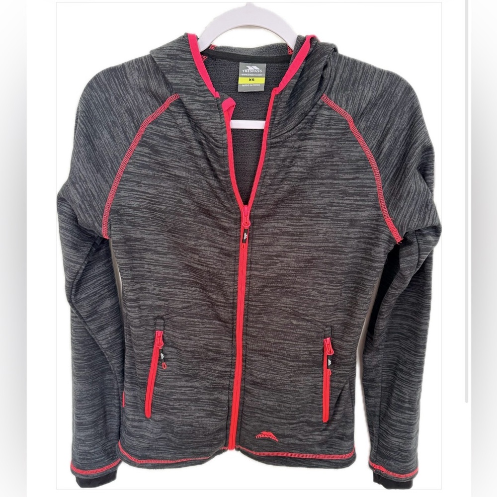 Trespass Riverstone Women's Gray/Pink Mélange Hoodie Jacket Full Size XS